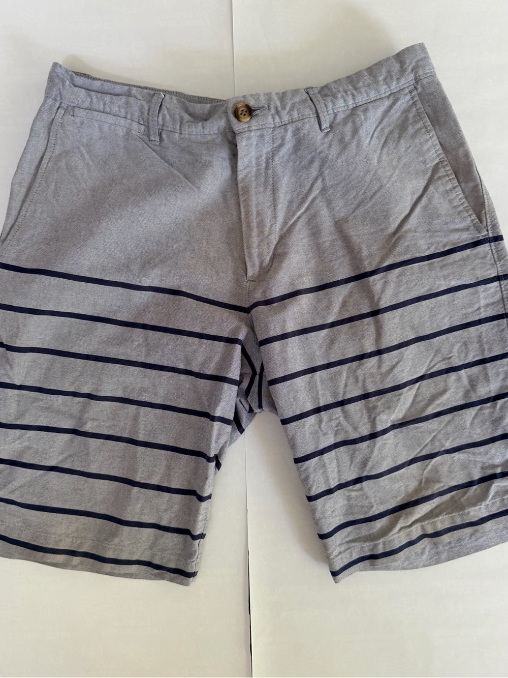 Men's Grey Striped Casual Shorts Merona